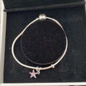 Pandora moments mesh bracelet pink starfish charm